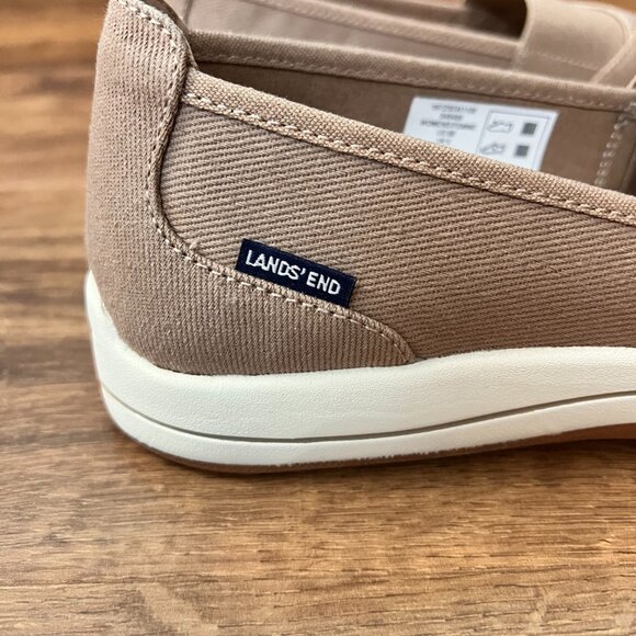 NEW Lands End Casual Tan Slip On Walking Sneakers Sz 8 - Picture 6 of 11